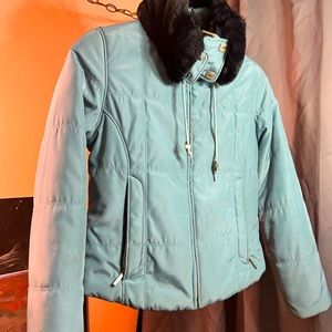 Womens Metropolis fur puffer jacket